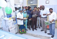 Collector Rajiv Gandhi Hanumanthu who started free dialysis services at the hospital