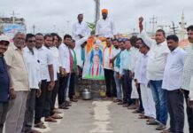 Milk Abhishekam for CM and TPCC Presidents’ Portraits
