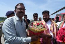 District officials extend a grand welcome to the Chief Minister