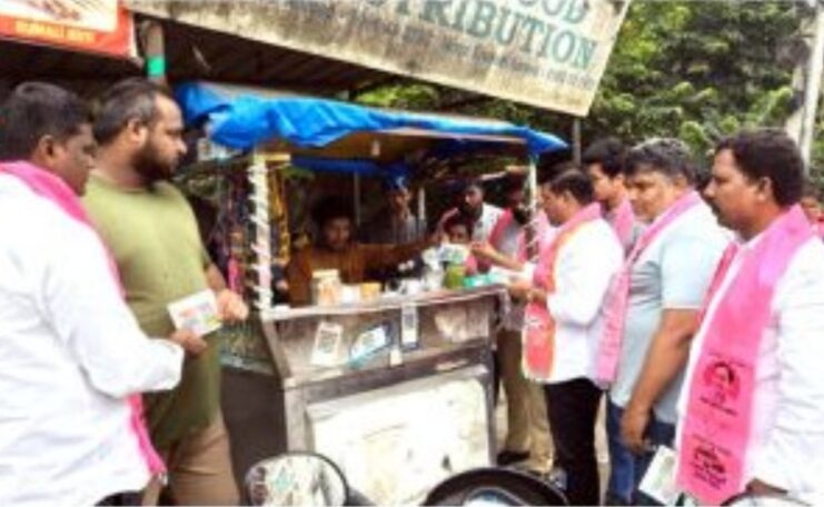 Jeevan Reddy campaigning in Jubilee Hills