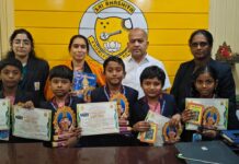 Sri Bhashita School Students Participate in District-Level Bhagavad Gita Competitions