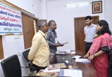 Collector visits nomination centers in Armoor and Bheemgal