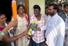 Diya Agarwal campaigns with the bat symbol in Ward 19