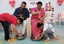 Grand Celebration of ‘Parents’ Feet Worship Ceremony’ at Narayana School